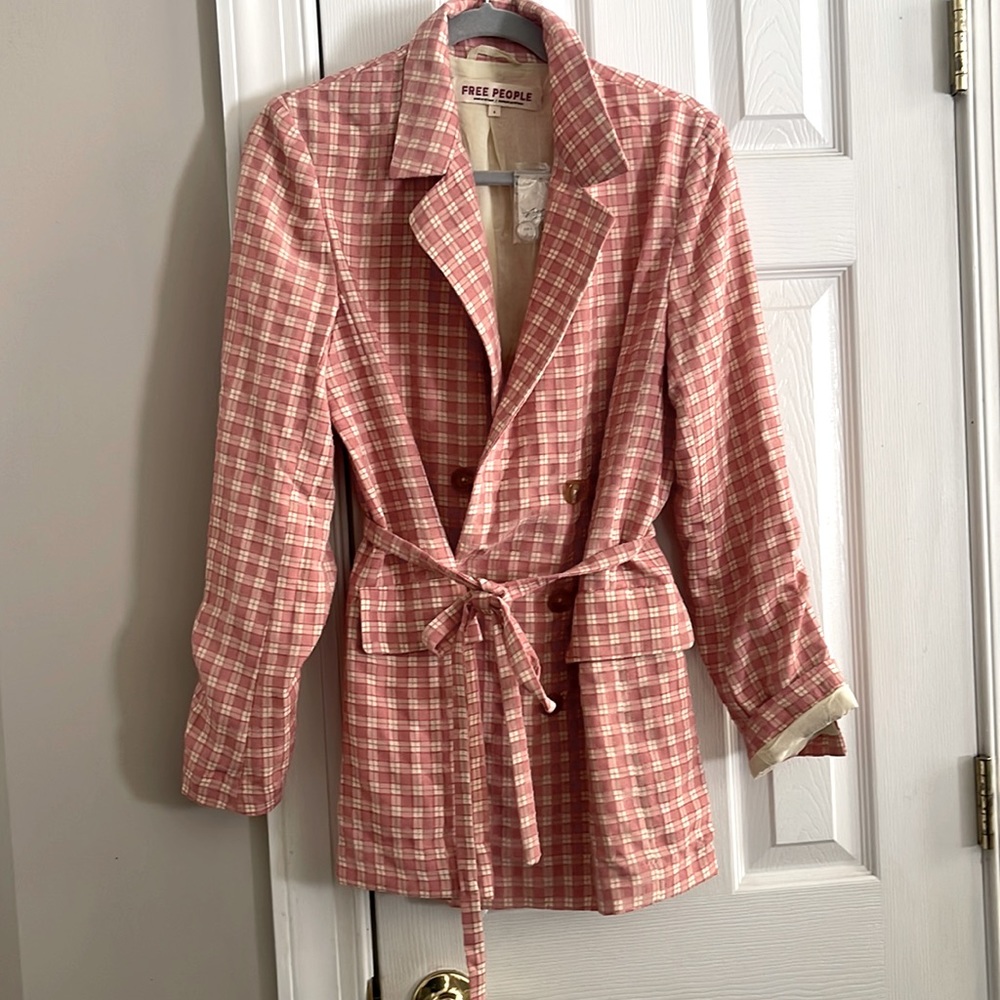 Free People Small pink rose cream Olivia jacket blazer